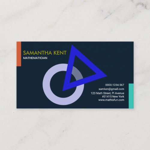 Minimalist Creative Triangle Circle Mathematician Business Card