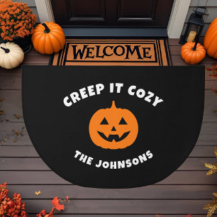 Minimalist Creep It Cozy – Personalized Halloween Doormat
