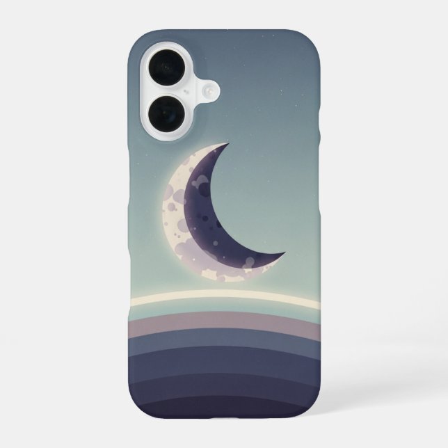 Minimalist Crescent Horizon iPhone Case (Back)