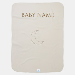 Minimalist Crescent Moon Baby Milestone Blanket