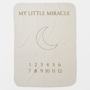 Minimalist Crescent Moon Baby Milestone Blanket