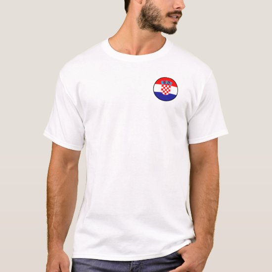 Minimalist Croatian Flag Round Icon T-Shirt