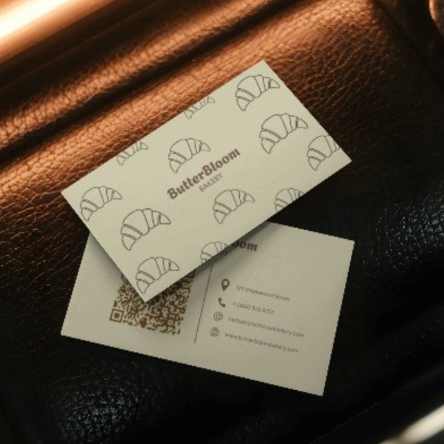 Minimalist Croissant Bakery Business Card (Creator Uploaded)