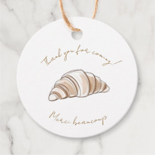 minimalist croissant favor tag