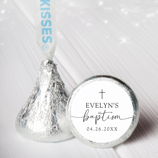 Minimalist Cross Personalized Baptism  Hershey®'s Kisses® (Creator Uploaded)