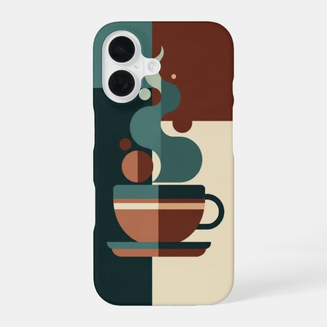 Minimalist Cup with Retro Steam iPhone Case (Back)