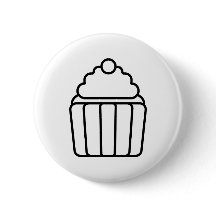Minimalist Cupcake Outline Button