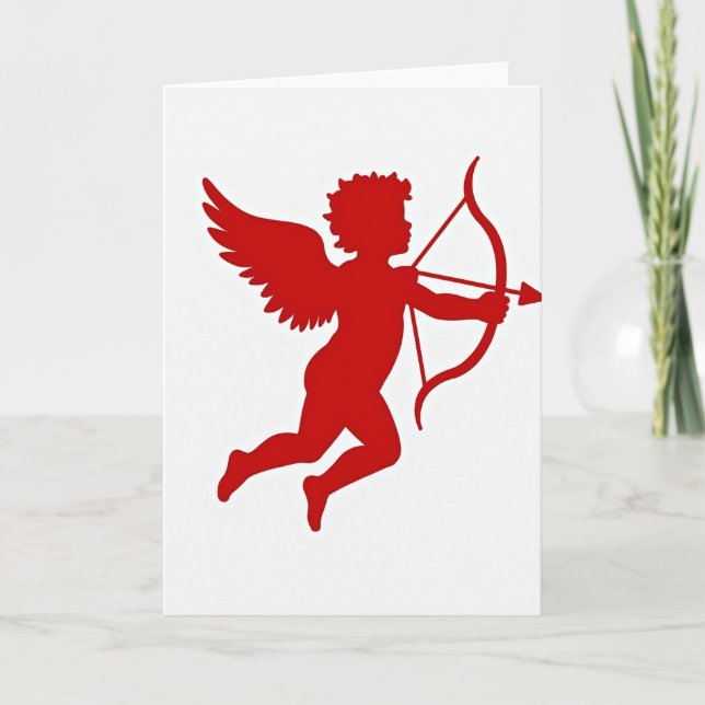 Minimalist Cupid Silhouette Card (Front)