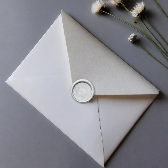 Minimalist Cursive Couple Initials Wax Seal Stamp (Minimalist Cursive Couple Initials - In Situ)