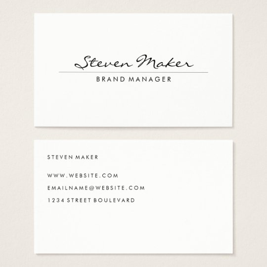 Minimalist Cursive Font Business Card | Zazzle.com