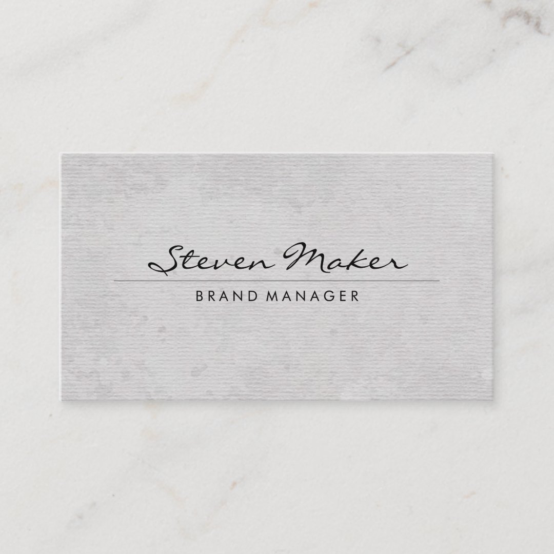 Minimalist Cursive Font | Simple Texture Business Card | Zazzle