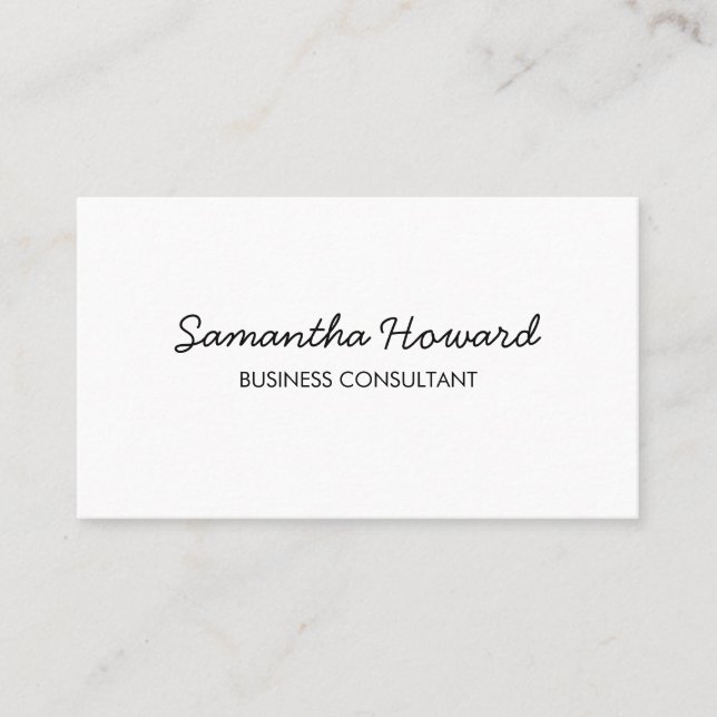 Minimalist Cursive Text Business Card (Front)