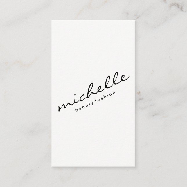 Minimalist Cursive Text Business Card (Front)
