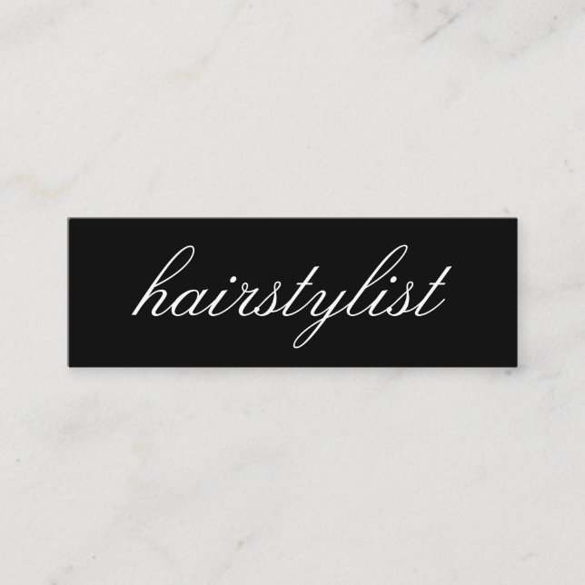 Minimalist Cursive Text | hairstylist Mini Business Card (Front)
