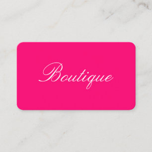 Minimalist Cursive Text Hot Pink Black Business Card