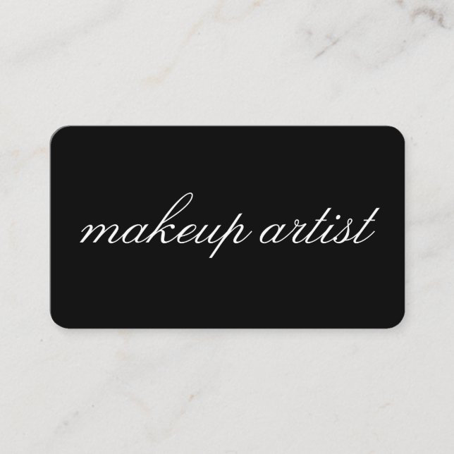 Minimalist Cursive Text | makeup artist Business Card (Front)