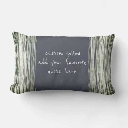 minimalist custom add your own quote gray modern  lumbar pillow
