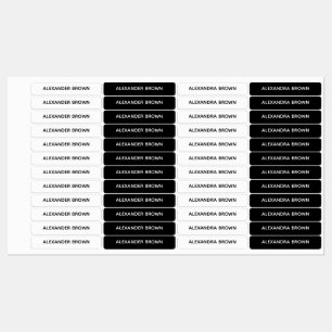 Minimalist Custom Black and White Waterproof Kids' Labels