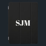 Minimalist Custom black white monogram name  iPad Pro Cover<br><div class="desc">Minimalist Custom black white monogram name iPad Pro Cover</div>