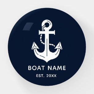 Minimalist Custom Boat Name & Year Paperweight