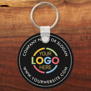 Minimalist Custom Busines Logo Promotional Black Keychain