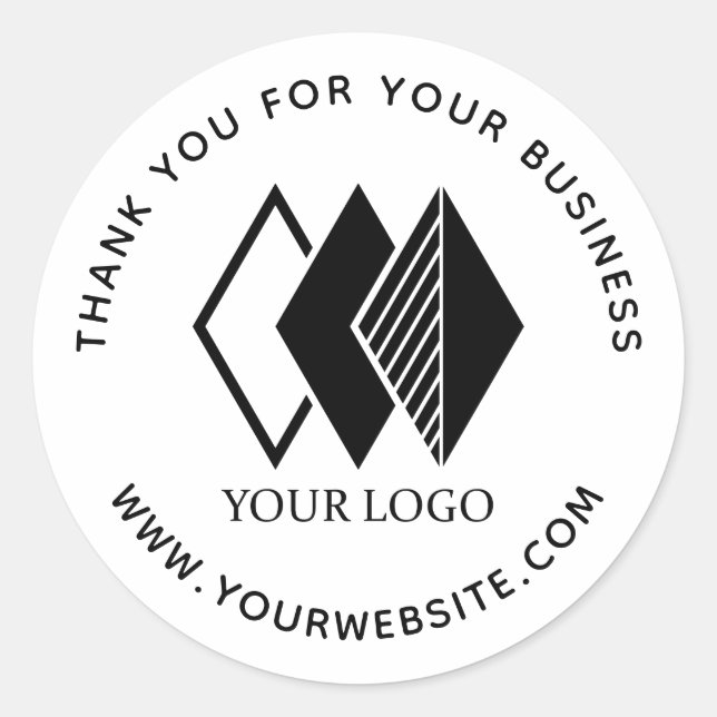 Minimalist Custom Business Logo  Classic Round Sticker (Front)
