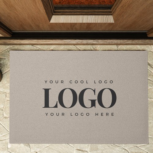 Minimalist Custom Business Logo Kraft Earthy Look Doormat