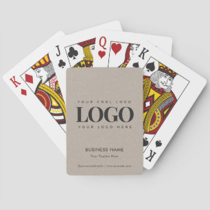 Minimalist Custom Business Logo Kraft Earthy Look Poker Cards