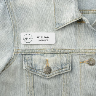 Minimalist Custom Business Logo Name Tag