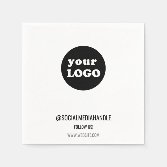 Minimalist Custom Business Logo Napkins (Front)