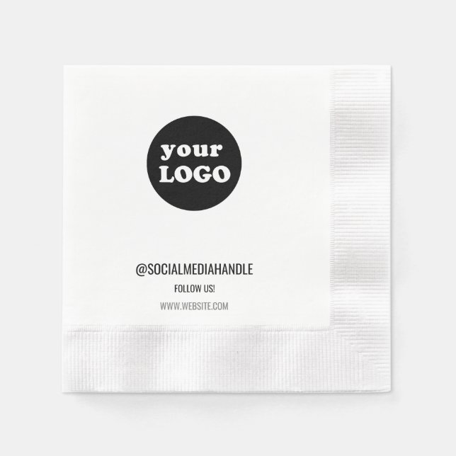 Minimalist Custom Business Logo Napkins (Front)