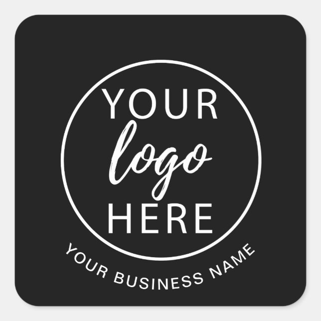 Minimalist Custom Business Logo Square Sticker (Front)