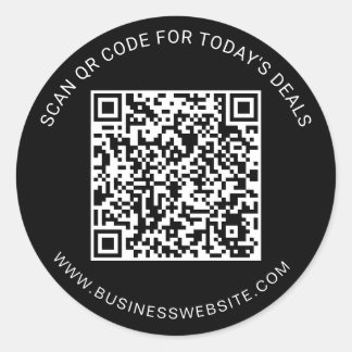 Minimalist Custom Business QR Code Classic Round Sticker