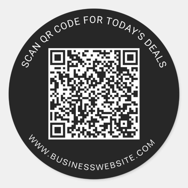 Minimalist Custom Business QR Code  Classic Round Sticker (Front)