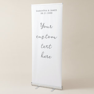 Minimalist Custom Calligraphy Script Wedding Retractable Banner