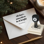 Minimalist Custom Christmas Rubber Stamp<br><div class="desc">minimalist Christmas rubber stamp. Designed with modern typography and clean black ink styling, this stamp features your custom family name and the cheerful phrase: All that’s unwritten be it bright. Perfect for stamping: • Holiday cards and envelopes • Homemade gifts and baked goods labels • Gift tags and wrapping paper...</div>