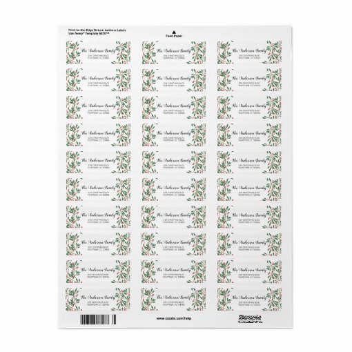 Minimalist custom Christmas stickers labels wreath | Zazzle