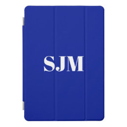 Minimalist Custom cobalt blue monogram initials iPad Pro Cover