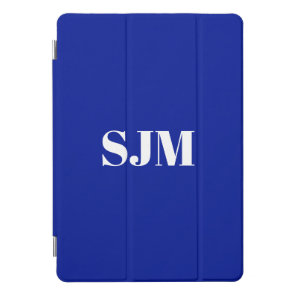 Minimalist Custom cobalt blue monogram initials iPad Pro Cover