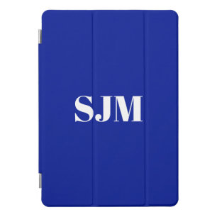 Minimalist Custom cobalt blue monogram initials iPad Pro Cover