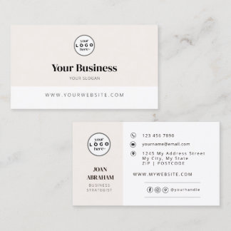 Minimalist Custom Corporate Branding Business Card