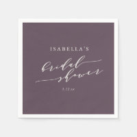 Minimalist Custom Dusty Fall Plum Bridal Shower