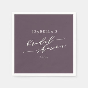 Minimalist Custom Dusty Fall Plum Bridal Shower  Napkins