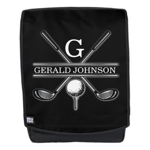 Minimalist Custom Elegant Golf Monogram Backpack