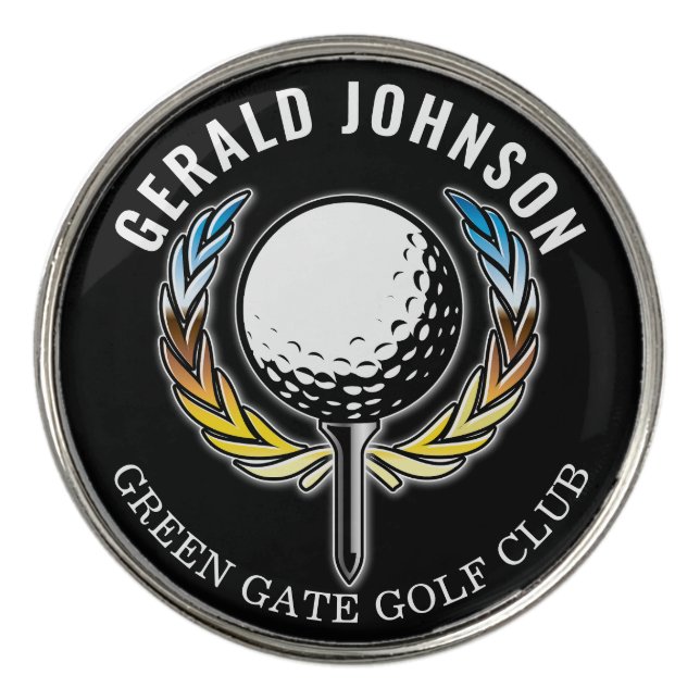 Minimalist Custom Elegant Golf Monogram Ball Marker (Front)