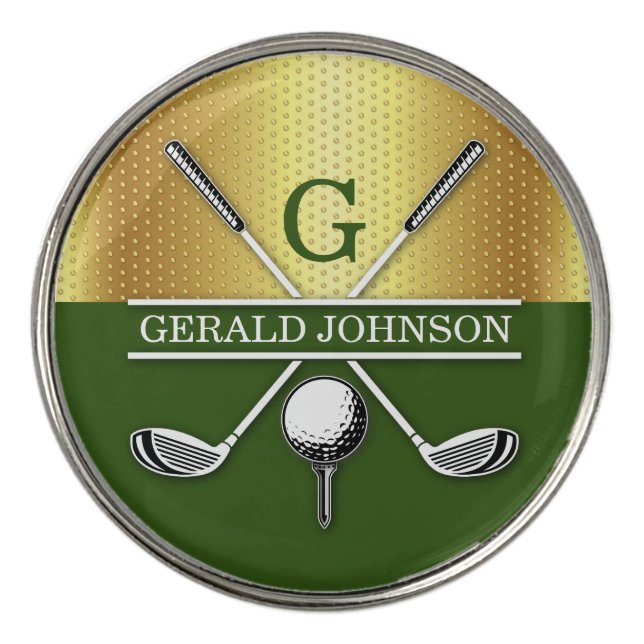 Minimalist Custom Elegant Golf Monogram Ball Marker (Front)