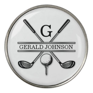 Minimalist Custom Elegant Golf Monogram Ball Marker