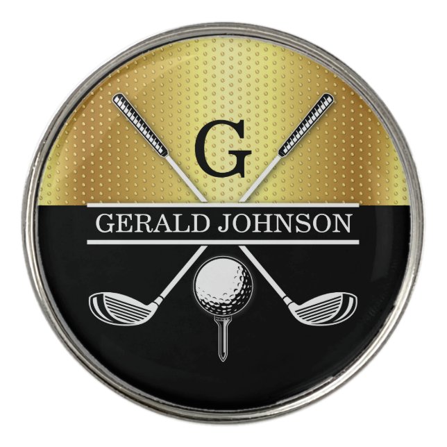 Minimalist Custom Elegant Golf Monogram Ball Marker (Front)