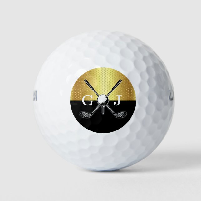 Minimalist Custom Elegant Golf Monogram Design Balls (Front)