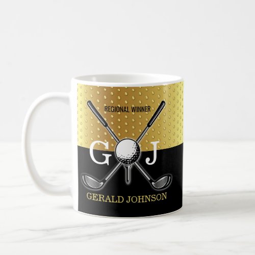 Minimalist Custom Elegant Golf Monogram Design Coffee Mug